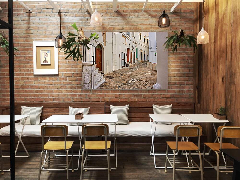 Apulia Puglia Italy. Ostuni. The white town. The narrow alleys of the old town Reproduction