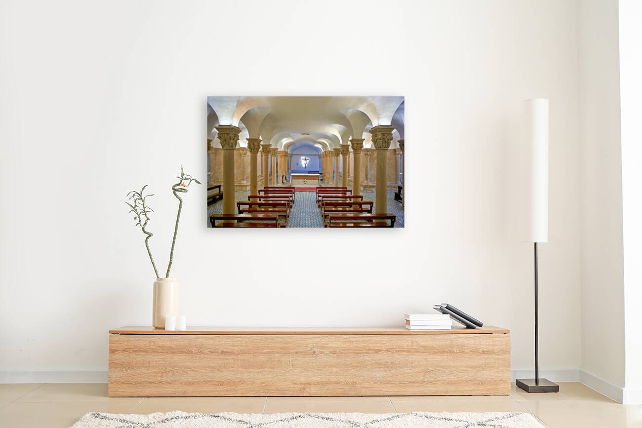 Apulia Puglia Salento Italy. Lecce. Cathedral Maria Santissima Assunta and Saint Orontius. The crypt Reproduction