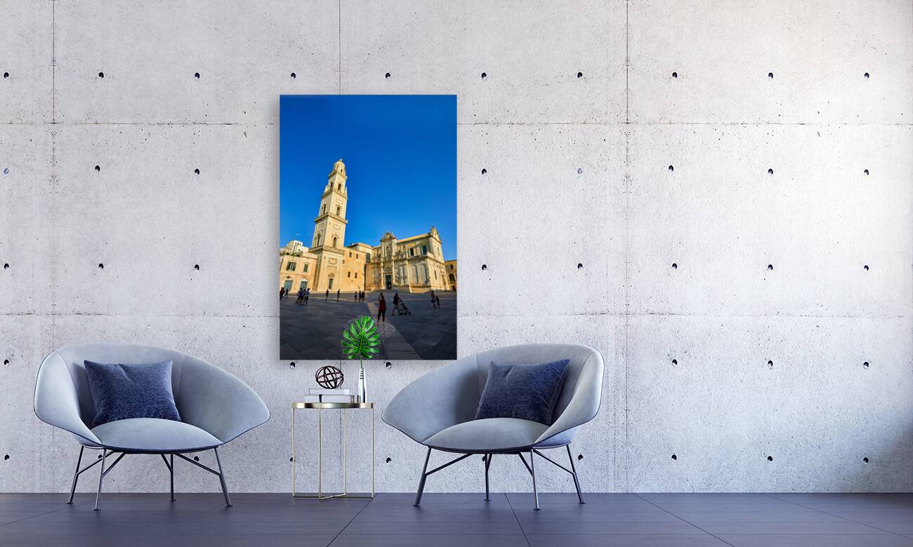 Apulia Puglia Salento Italy. Lecce. Cathedral Maria Santissima Assunta and Saint Orontius Reproduction