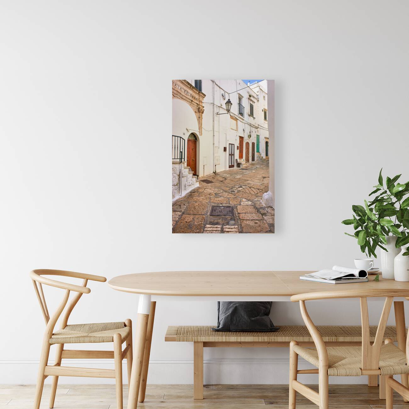 Apulia Puglia Italy. Ostuni. The white town. The narrow alleys of the old town Reproduction