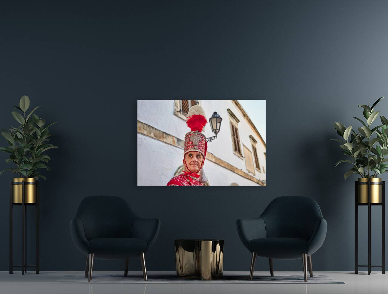 Apulia Puglia Italy. Ostuni. Festival of Saint Orontius. The cavalcata a procession of horses in the streets of the town Reproduction