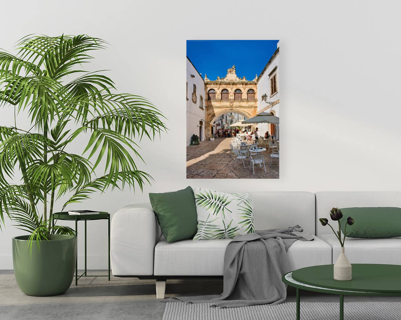 Apulia Puglia Italy. Ostuni. The white town. The Arco Scoppa arch Reproduction