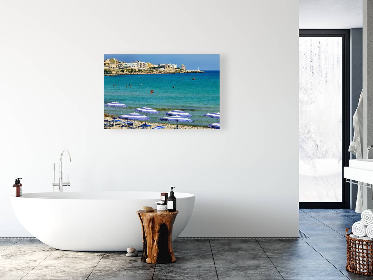 Apulia Puglia Salento. Italy. Otranto. The beach Reproduction