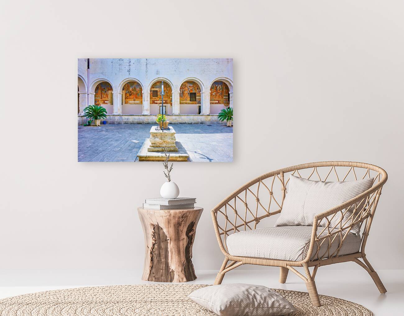 Salento. Apulia Puglia Italy. Galatina. Santa Caterina dAlessandria church. Frescoes in the cloister Reproduction