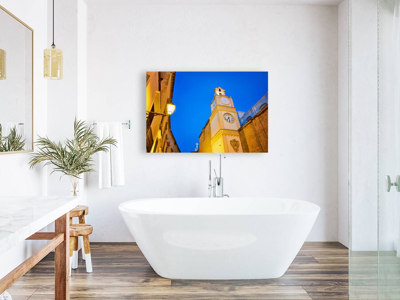 Salento. Apulia Puglia Italy. Gallipoli. The cathedral at night Reproduction