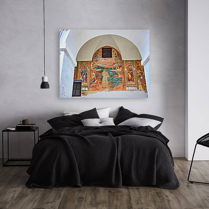 Salento. Apulia Puglia Italy. Galatina. Santa Caterina dAlessandria church. Frescoes in the cloister Reproduction