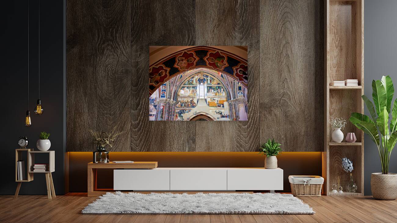 Salento. Apulia Puglia Italy. Galatina. Santa Caterina dAlessandria church. Frescoes by Francesco dArezzo Reproduction