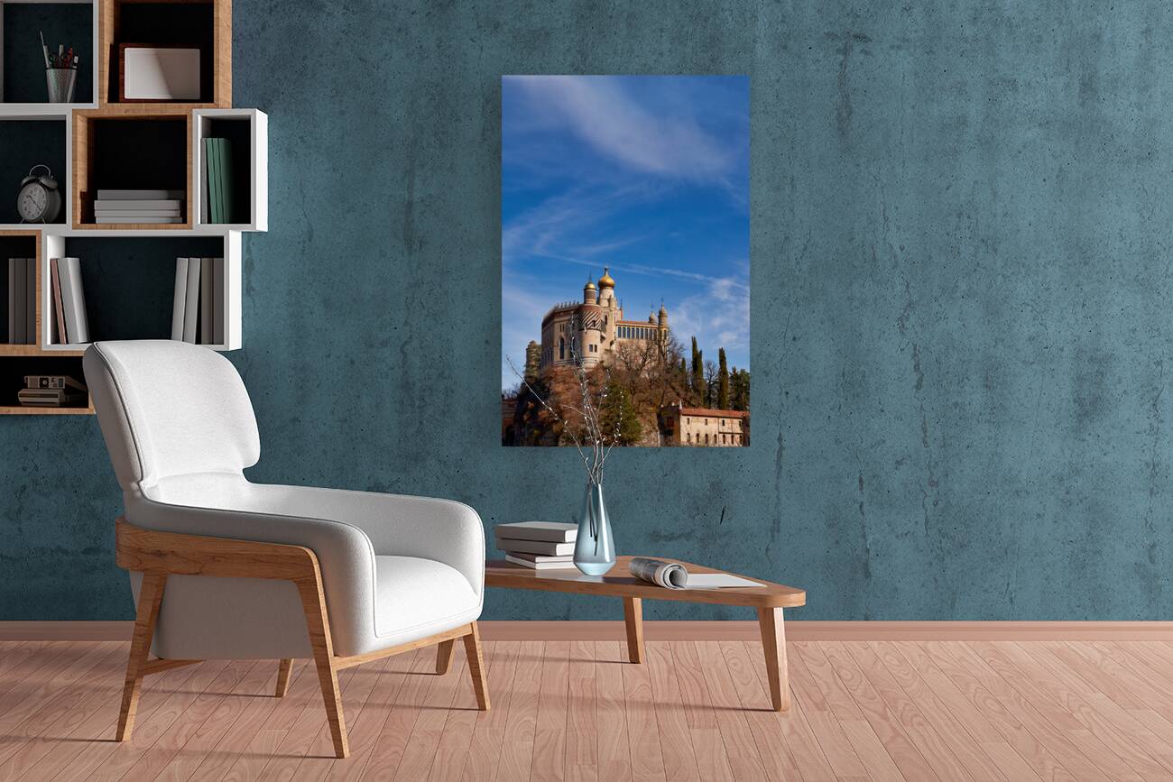 Bologna Italy. Rocchetta Mattei is a fortress located in the northern Apennines Reproduction