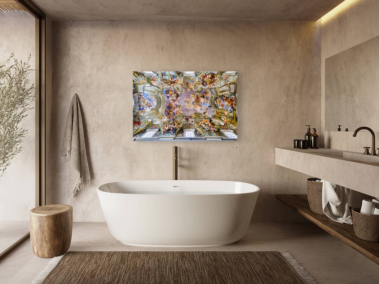 Rome Lazio Italy. The Church of St. Ignatius of Loyola at Campus Martius. Andrea Pozzos painted ceiling Reproduction