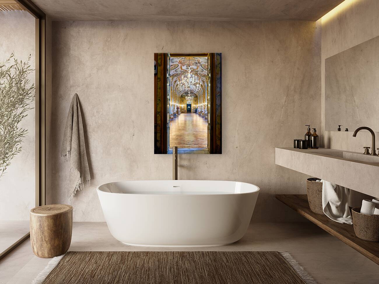 Rome Lazio Italy. The Doria Pamphilj Gallery is a large art collection housed in the Palazzo Doria Pamphilj. Galleria degli specchi mirrors gallery Reproduction