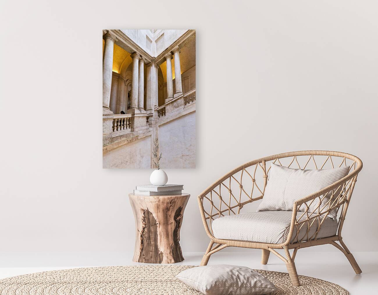 Rome Lazio Italy. The Galleria Nazionale dArte Antica or National Gallery of Ancient Art an art museum in Palazzo Barberini. Square staircase by Bernini Reproduction