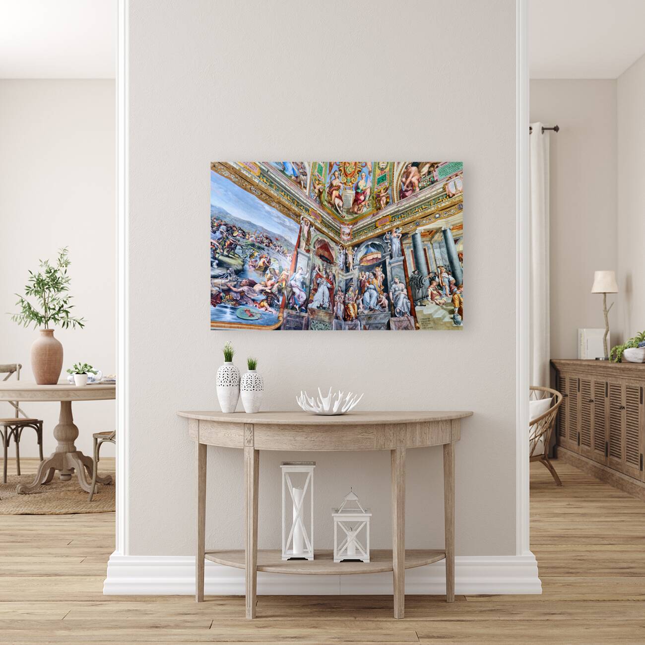 Rome Lazio Italy. The Vatican Museums in Vatican City. Raphael rooms frescoes Reproduction