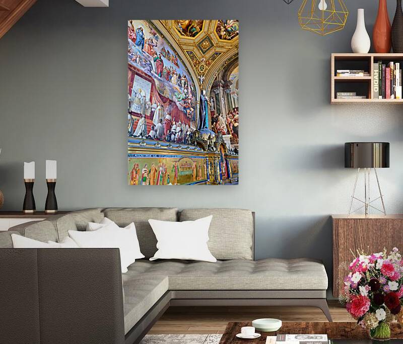 Rome Lazio Italy. The Vatican Museums in Vatican City. Raphael rooms frescoes Reproduction