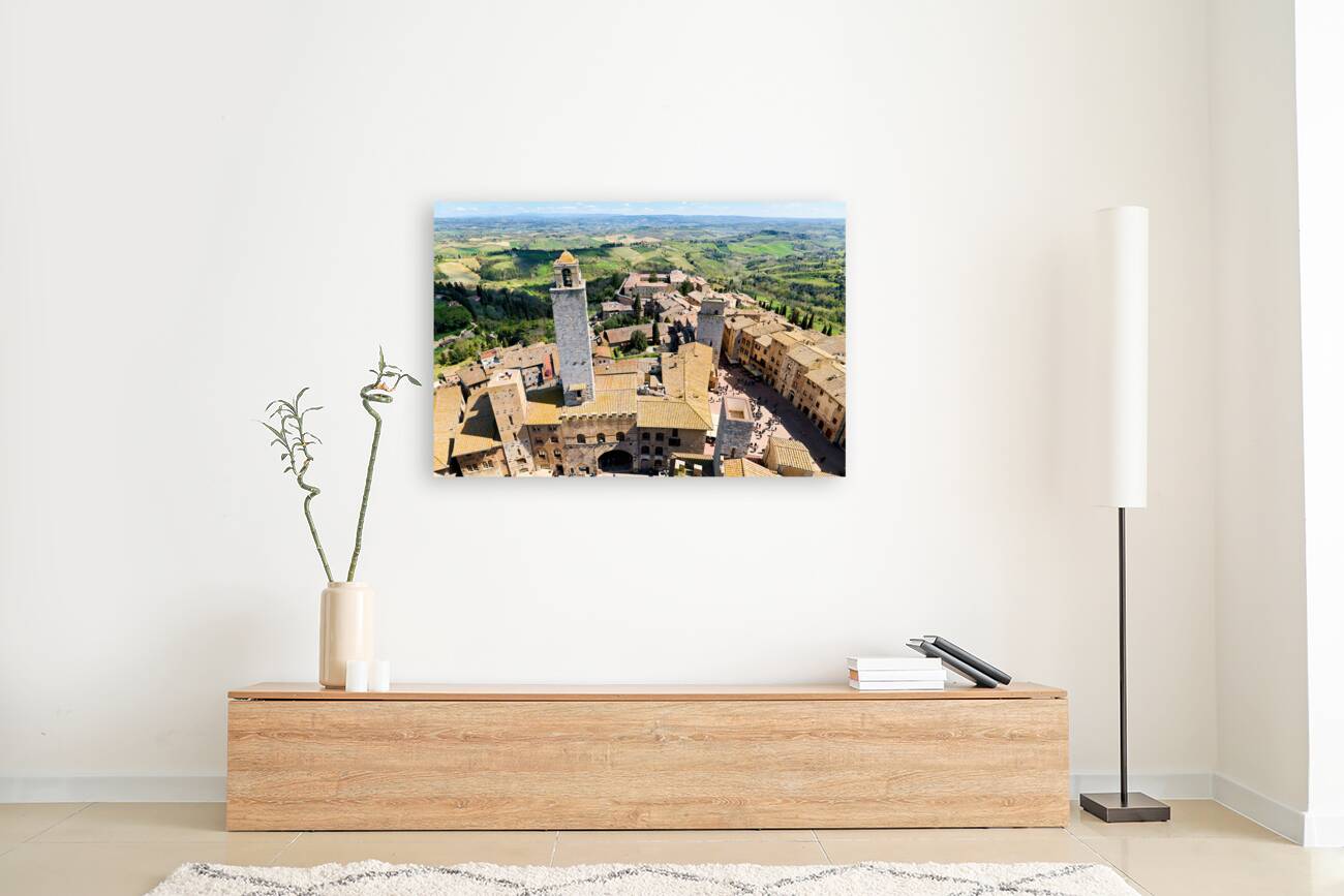 San Gimignano. Tuscany. Italy. Aerial view of the old town Reproduction