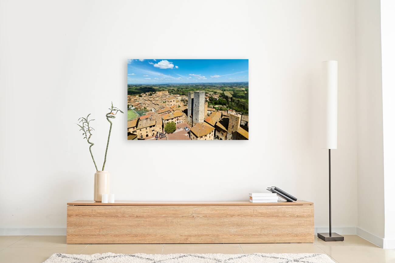 San Gimignano. Tuscany. Italy. Aerial view of the old town Reproduction