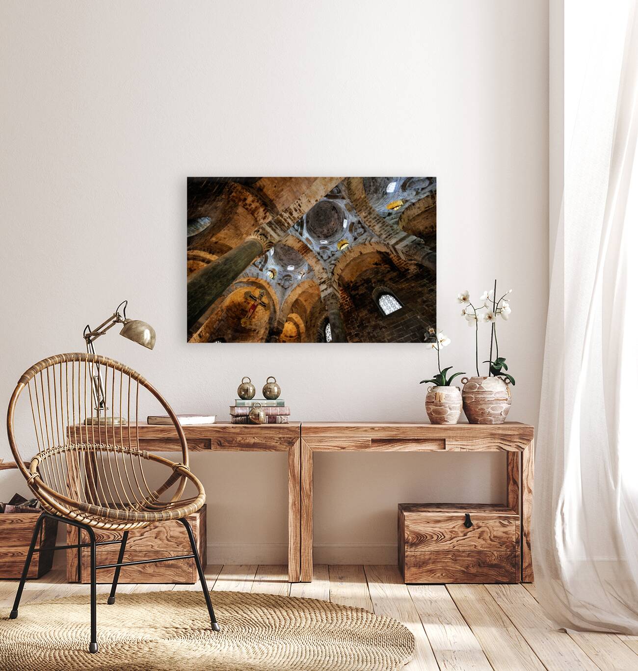 Interior View of the Central Aisle Domes of the Cappella di San Cataldo in Palermo Italy Reproduction