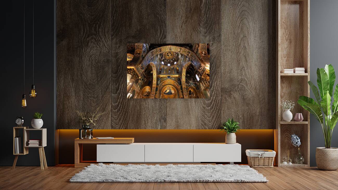 Palermo Sicily Italy. Cappella Palatina inside Palazzo dei Normanni Reproduction