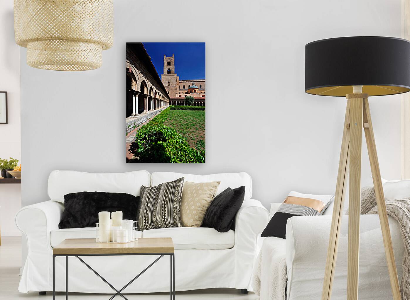 Palermo Sicily Italy. Duomo di Monreale. The cloister Reproduction