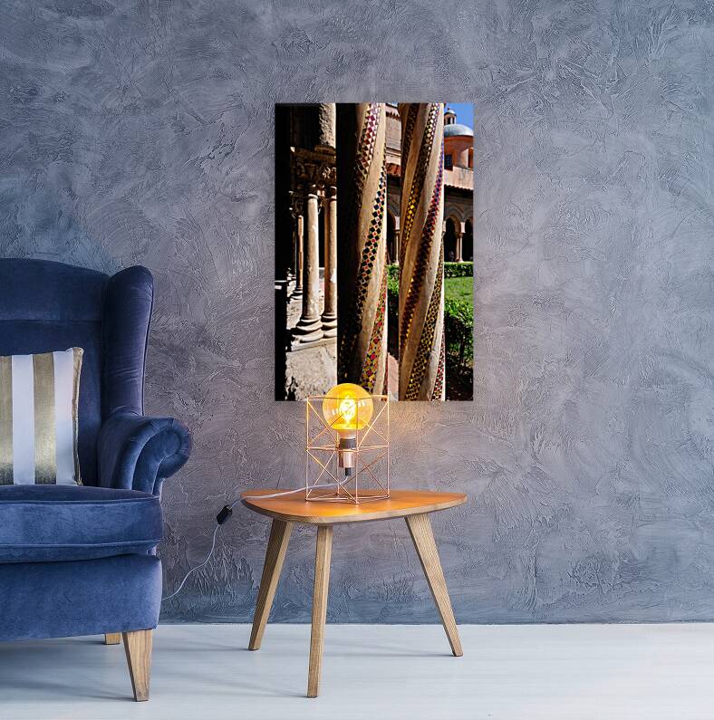 Palermo Sicily Italy. Duomo di Monreale. The cloister Reproduction