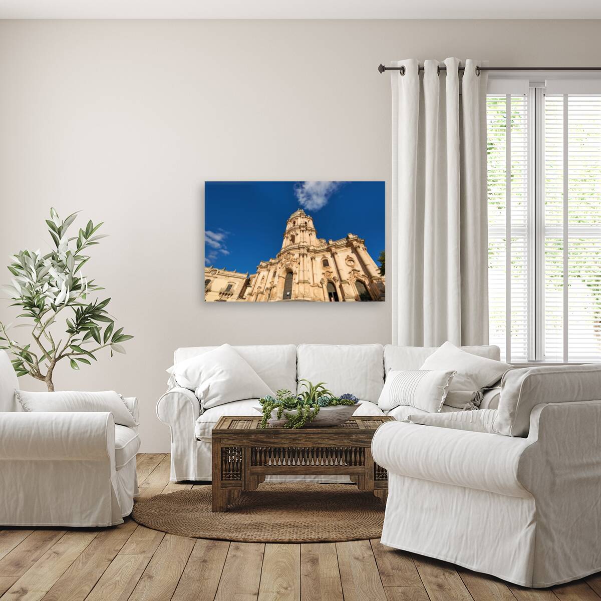 Duomo of San Giorgio Cathedral in Modica Sicily Italy Reproduction