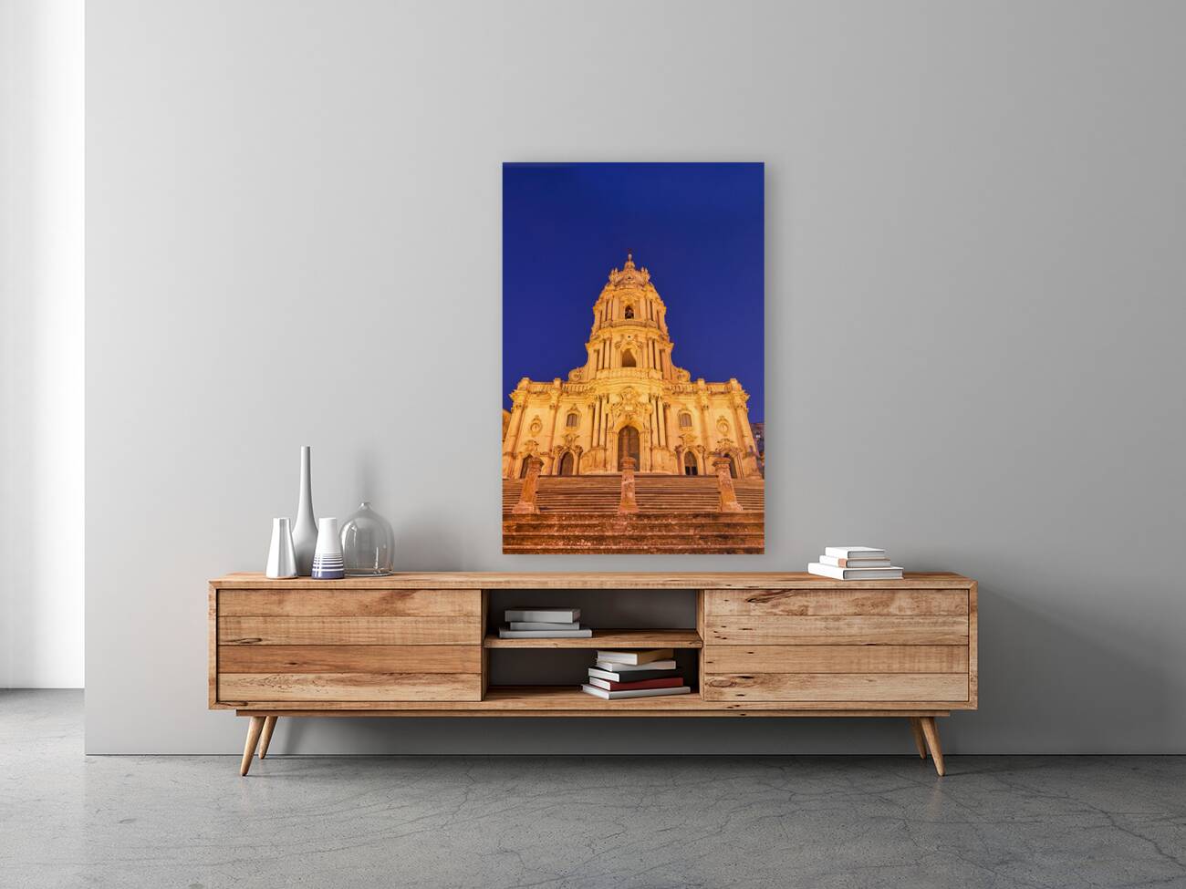 Duomo of San Giorgio Cathedral in Modica Sicily Italy Reproduction