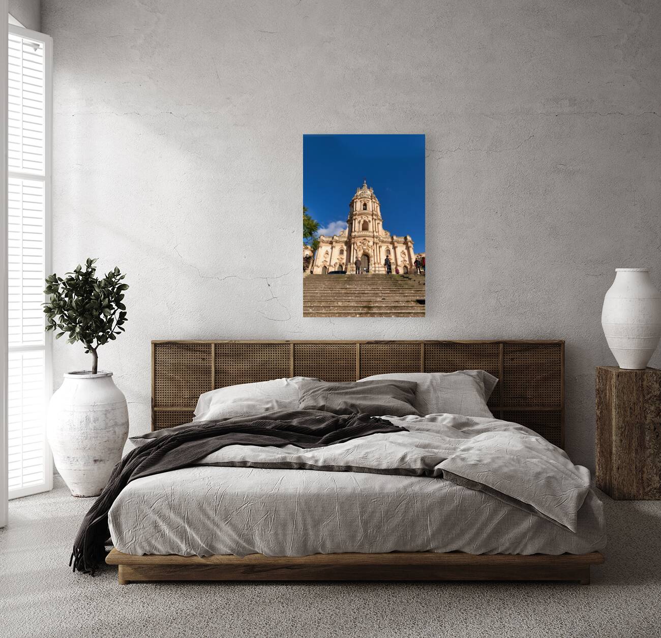 Duomo of San Giorgio Cathedral in Modica Sicily Italy Reproduction