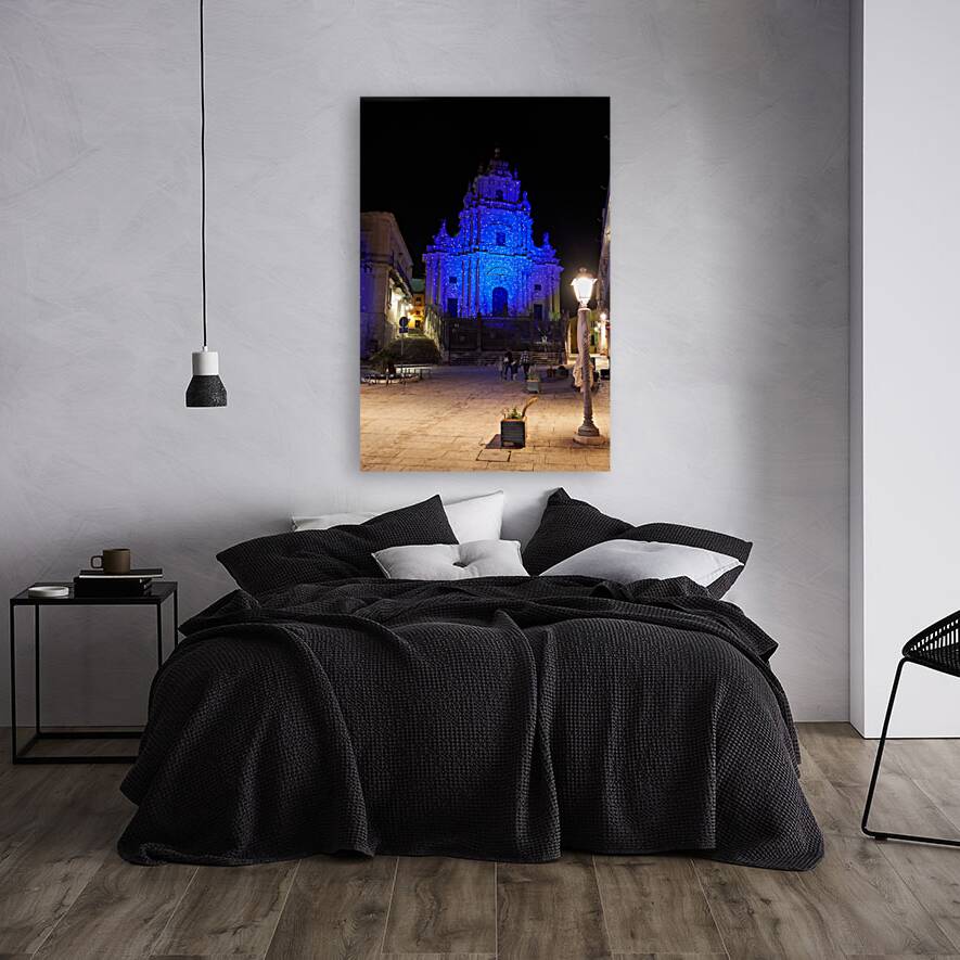 Duomo of San Giorgio Dome of St. George Cathedral in Modica Sicily Italy San Giorgio Cathedral of Ragusa Ibla and Duomo Square. Sicily Italy Reproduction