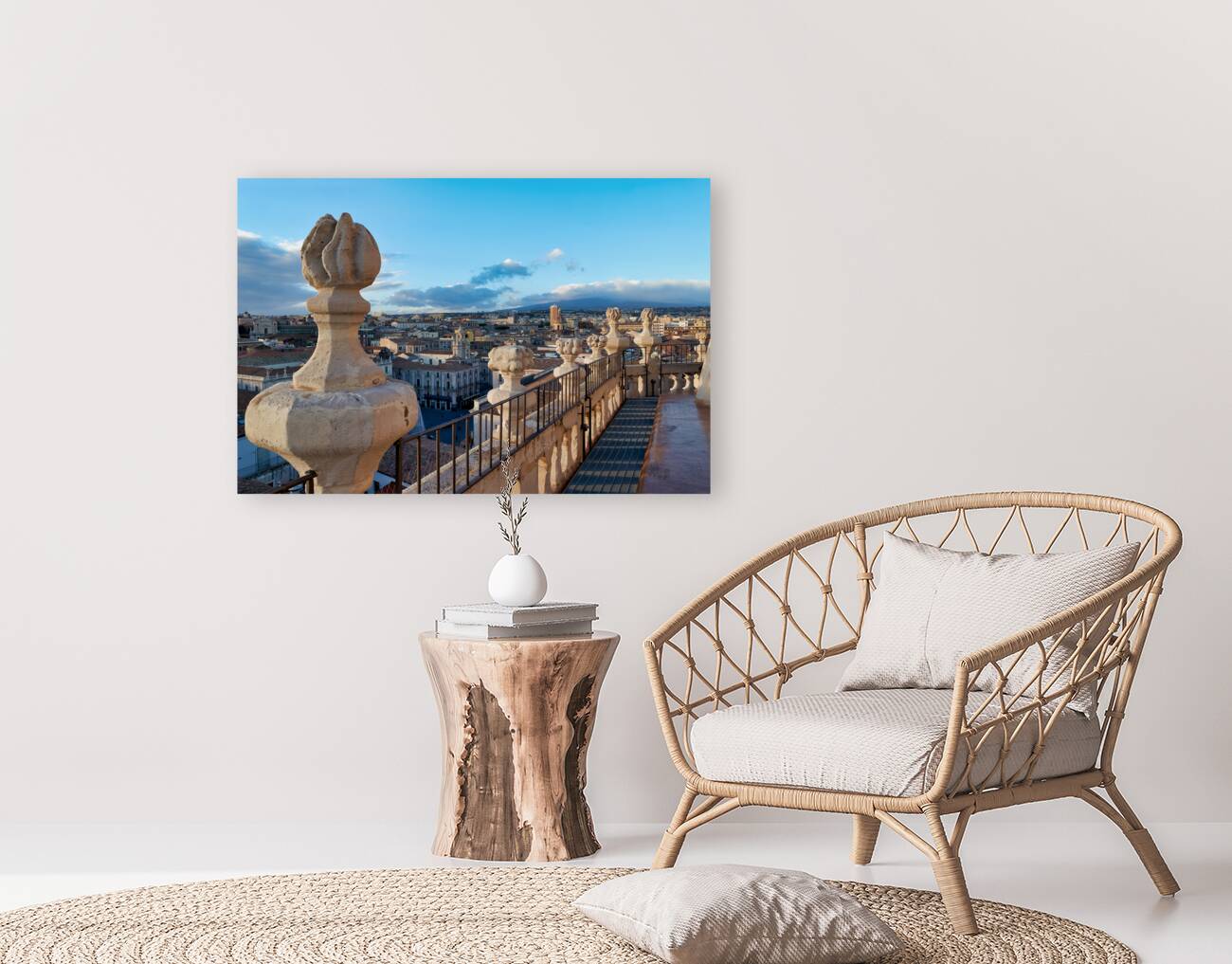 Panorama elevated view of Catania Sicily Italy Reproduction