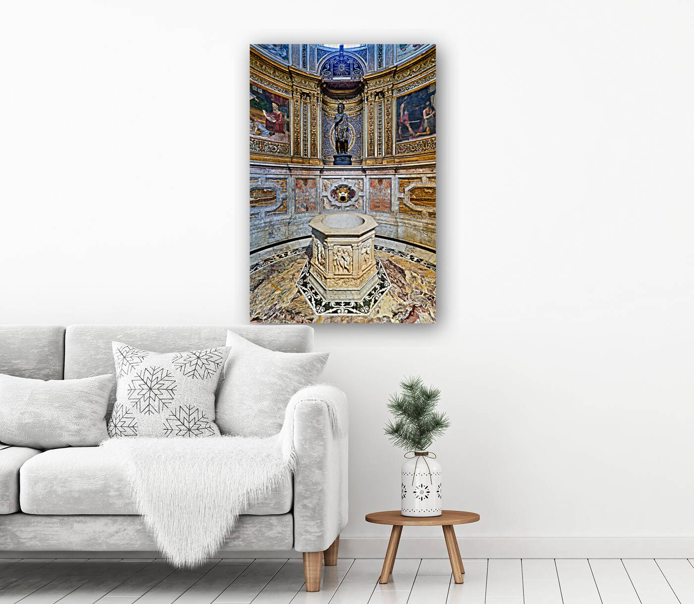 Siena Tuscany Italy. The Cathedral. Statue of San Giovanni Battista by Donatello di Siena Reproduction