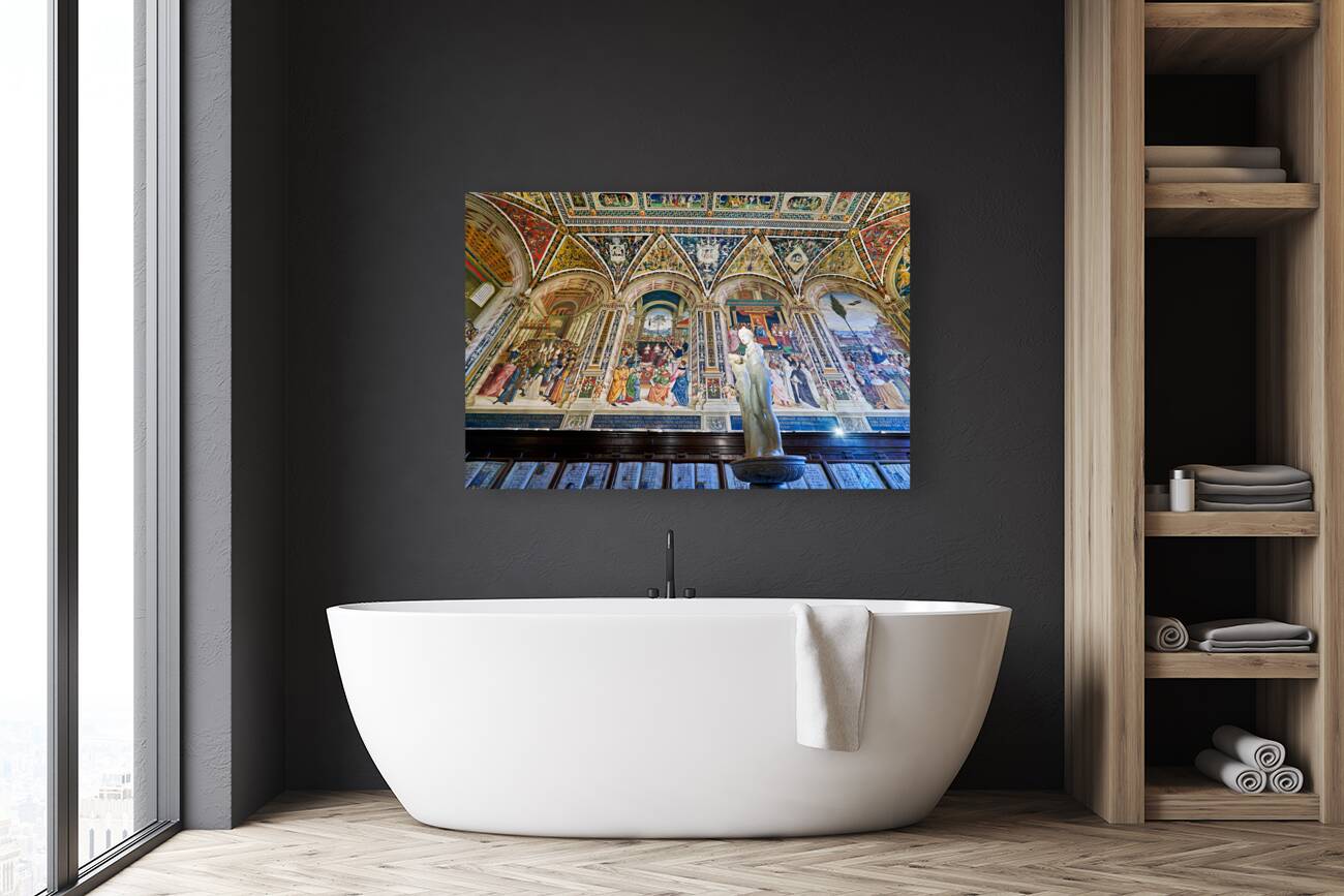 Siena Tuscany Italy. The Cathedral. Piccolomini Library with frescoes by Pinturicchio Reproduction