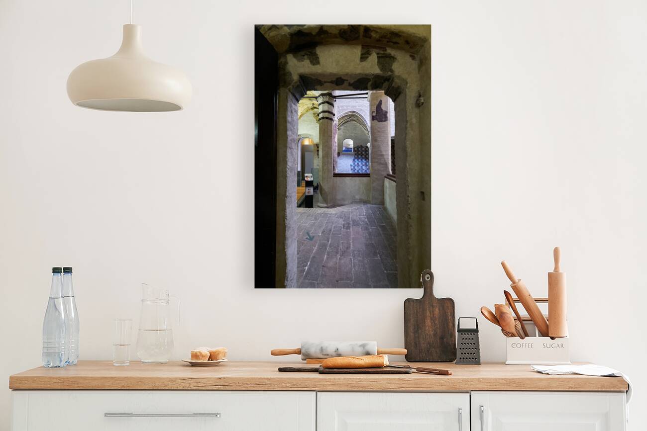 Foligno Umbria Italy. Frescoes at Trinci Palace Palazzo Trinci a patrician residence and museum. Reproduction