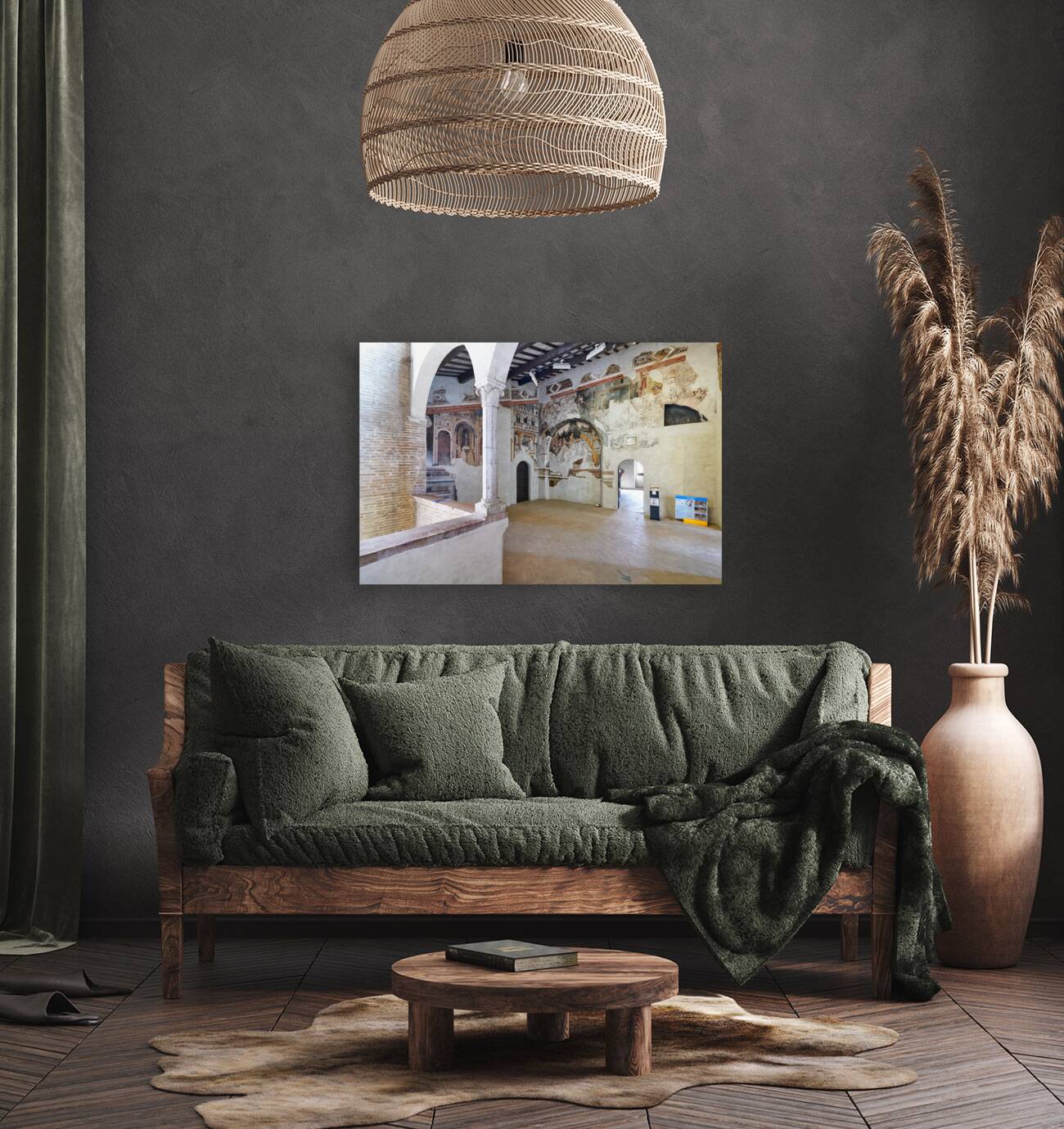 Foligno Umbria Italy. Frescoes at Trinci Palace Palazzo Trinci a patrician residence and museum. Reproduction