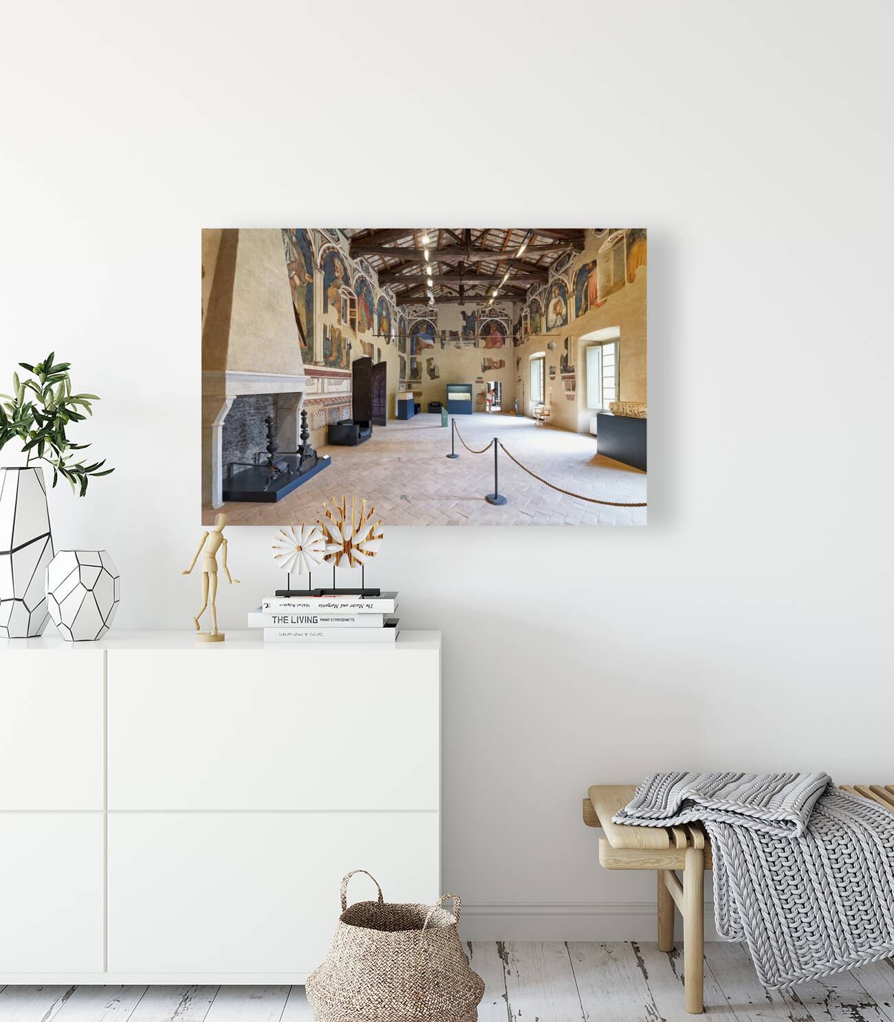 Foligno Umbria Italy. Frescoes at Trinci Palace Palazzo Trinci a patrician residence and museum. Reproduction