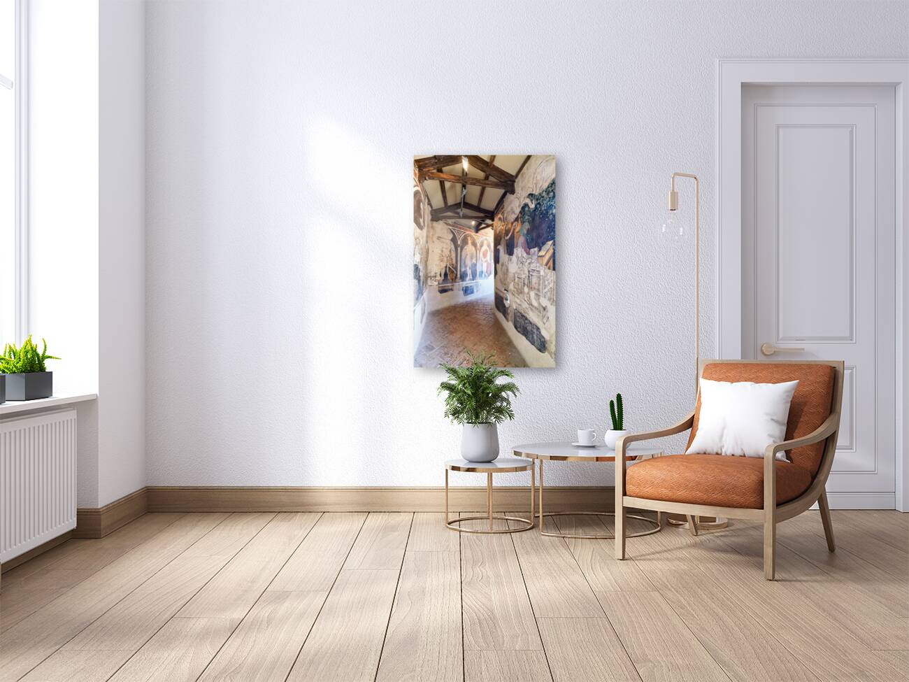 Foligno Umbria Italy. Frescoes at Trinci Palace Palazzo Trinci a patrician residence and museum. Reproduction