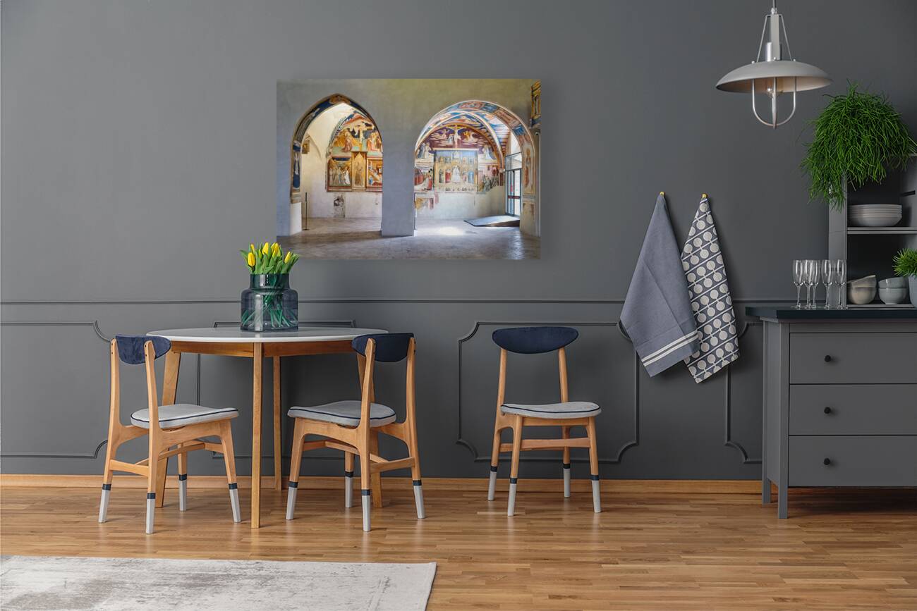 Montefalco Umbria Italy. San Francesco Church frescoed by Benozzo Gozzoli Reproduction