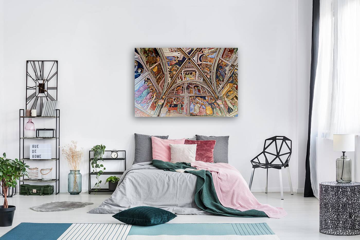 Foligno Umbria Italy. Frescoes at Trinci Palace Palazzo Trinci a patrician residence and museum. Reproduction