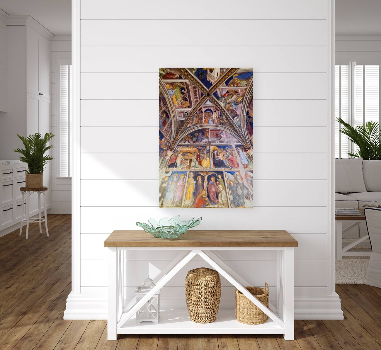 Foligno Umbria Italy. Frescoes at Trinci Palace Palazzo Trinci a patrician residence and museum. Reproduction