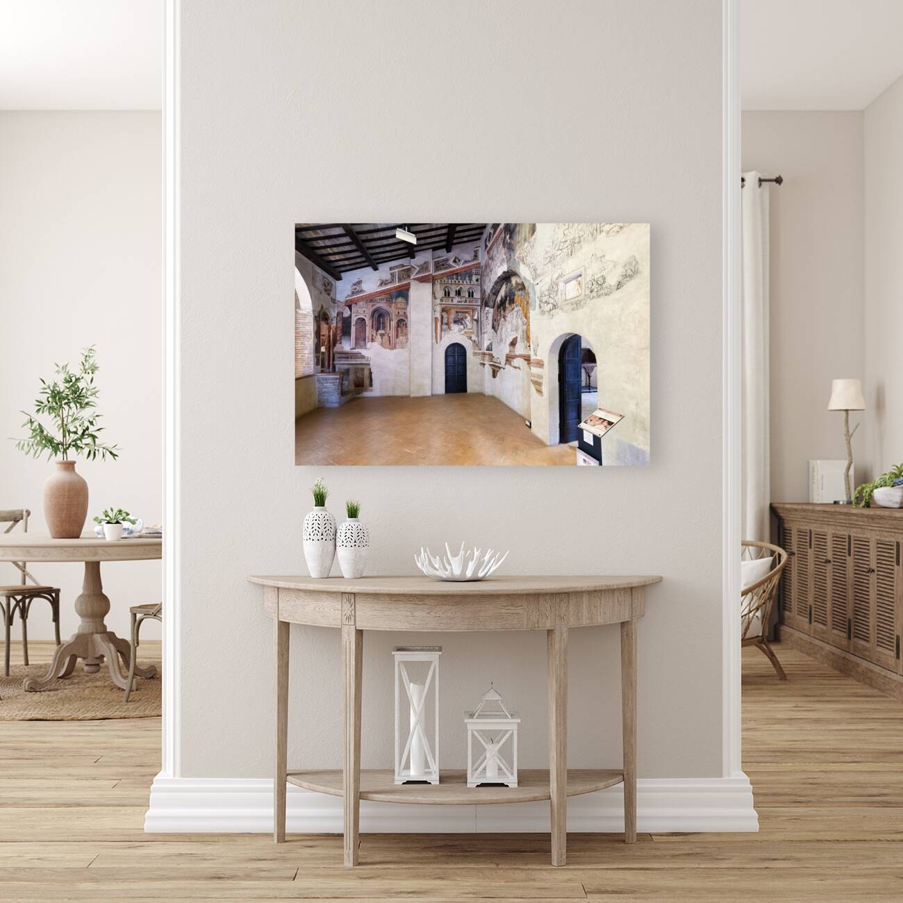 Foligno Umbria Italy. Frescoes at Trinci Palace Palazzo Trinci a patrician residence and museum. Reproduction