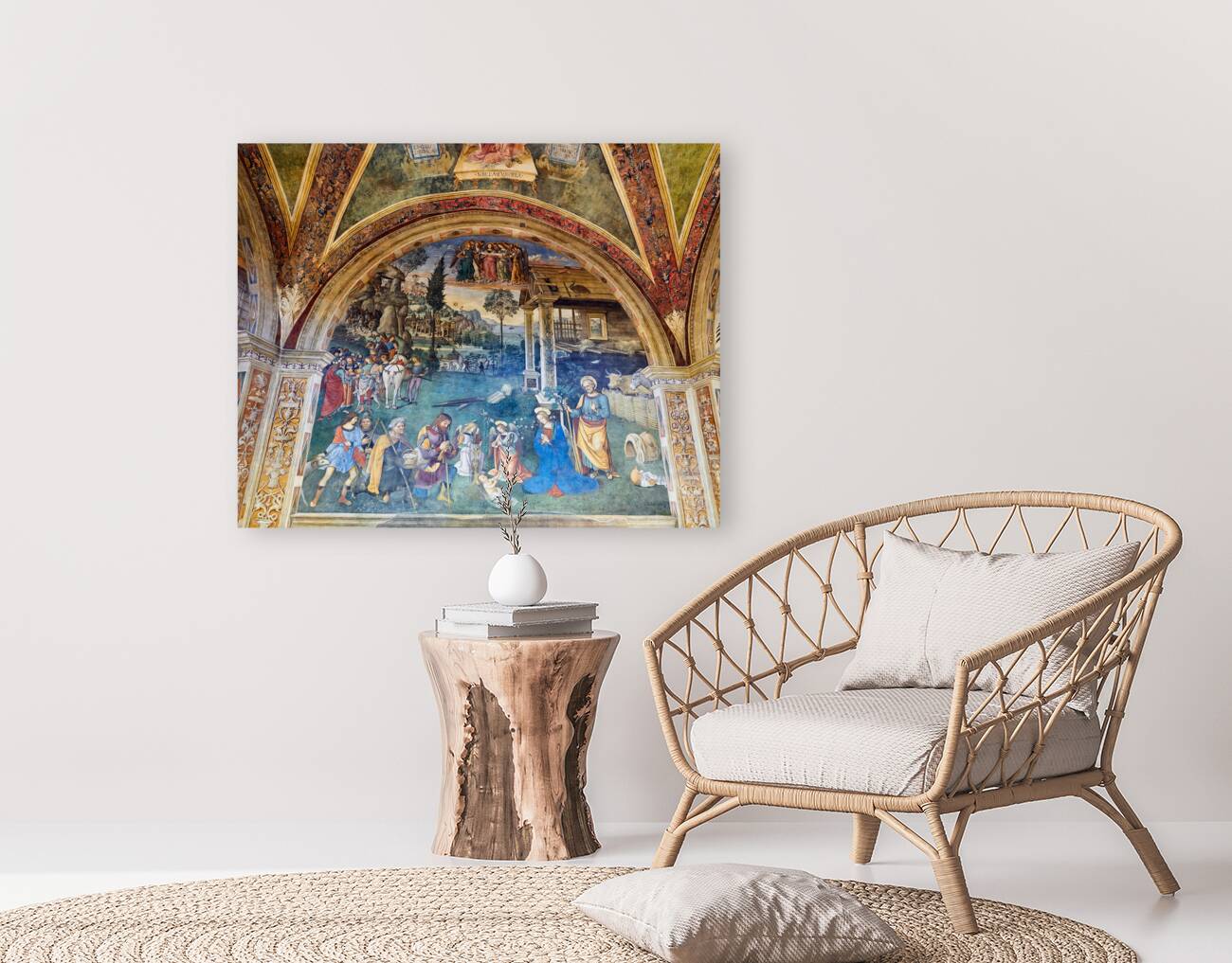 Spello Umbria Italy. Baglioni Chapel frescoed by Pinturicchio in Santa Maria Maggiore Church Reproduction