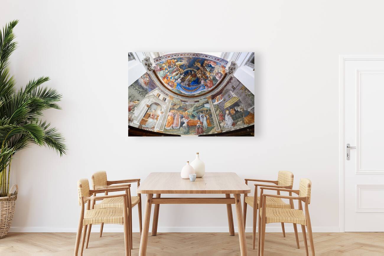 Spoleto Umbria Italy. The interior of the Cathedral. The frescoed apse by Filippo Lippi Reproduction