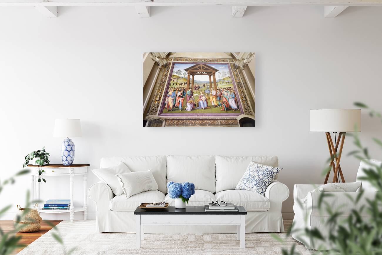 Città della Pieve Umbria Italy. Santa Maria dei Bianchi church. Adoration of the Magi fresco by Perugino Reproduction