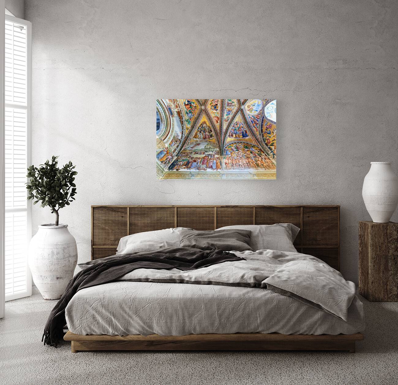 Orvieto Umbria Italy. The vault of the chapel of the Madonna di San Brizio frescoed by Fra Angelico and Benozzo Gozzoli Reproduction