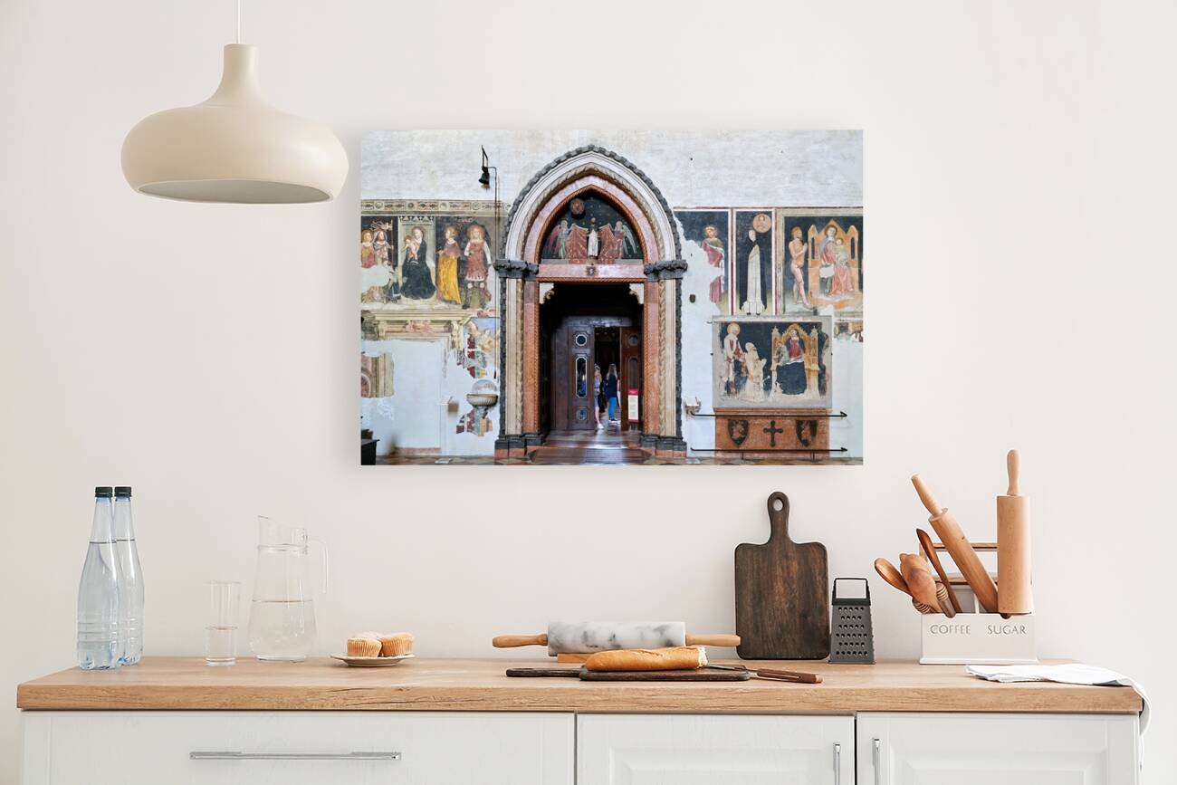 Verona Veneto Italy. The Basilica of Saint Anastasia. The entrance of the Cappella Giusti Giusti chapel Reproduction