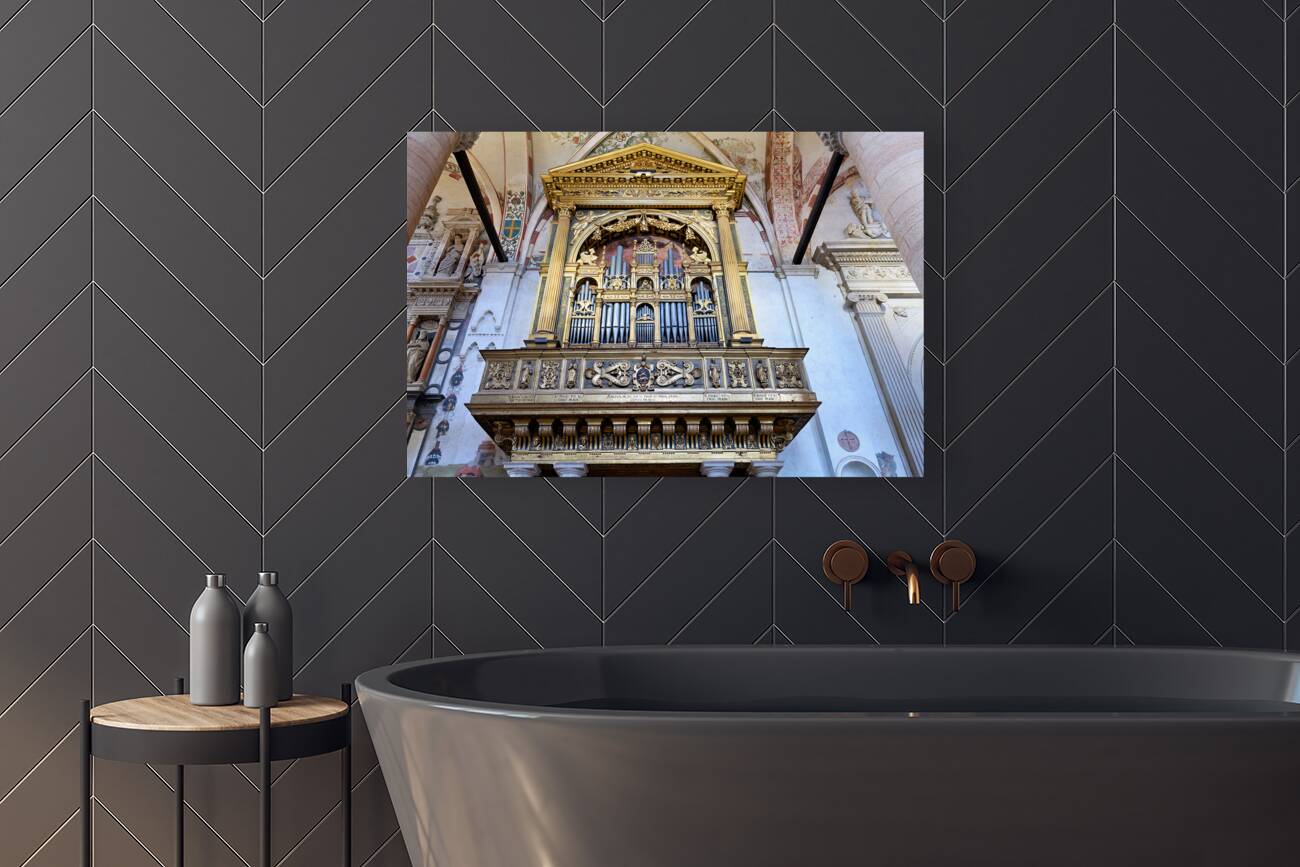 Verona Veneto Italy. The organ of the Basilica of Saint Anastasia Reproduction