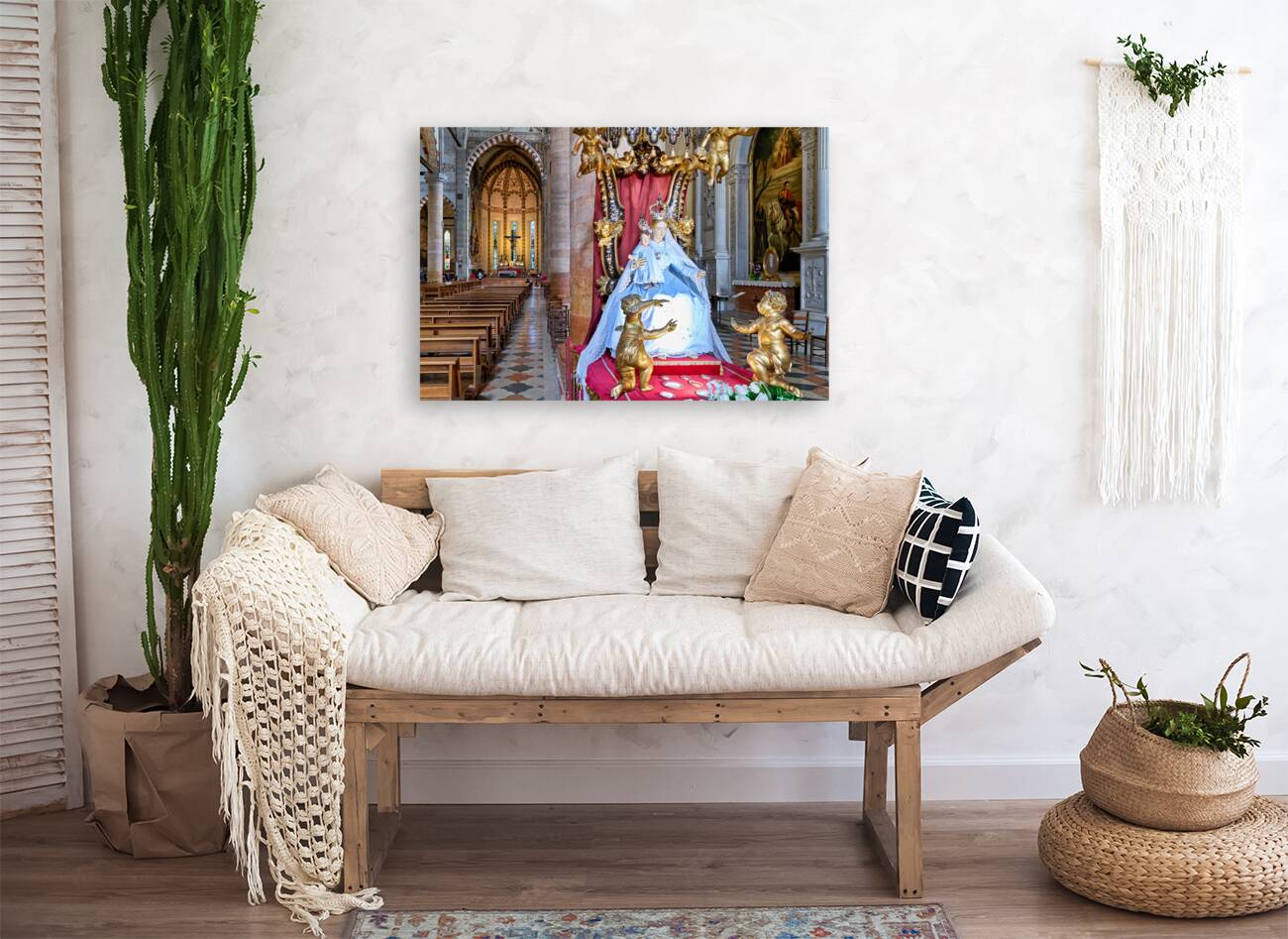 Verona Veneto Italy. The Basilica of Saint Anastasia. Madonna statue Reproduction