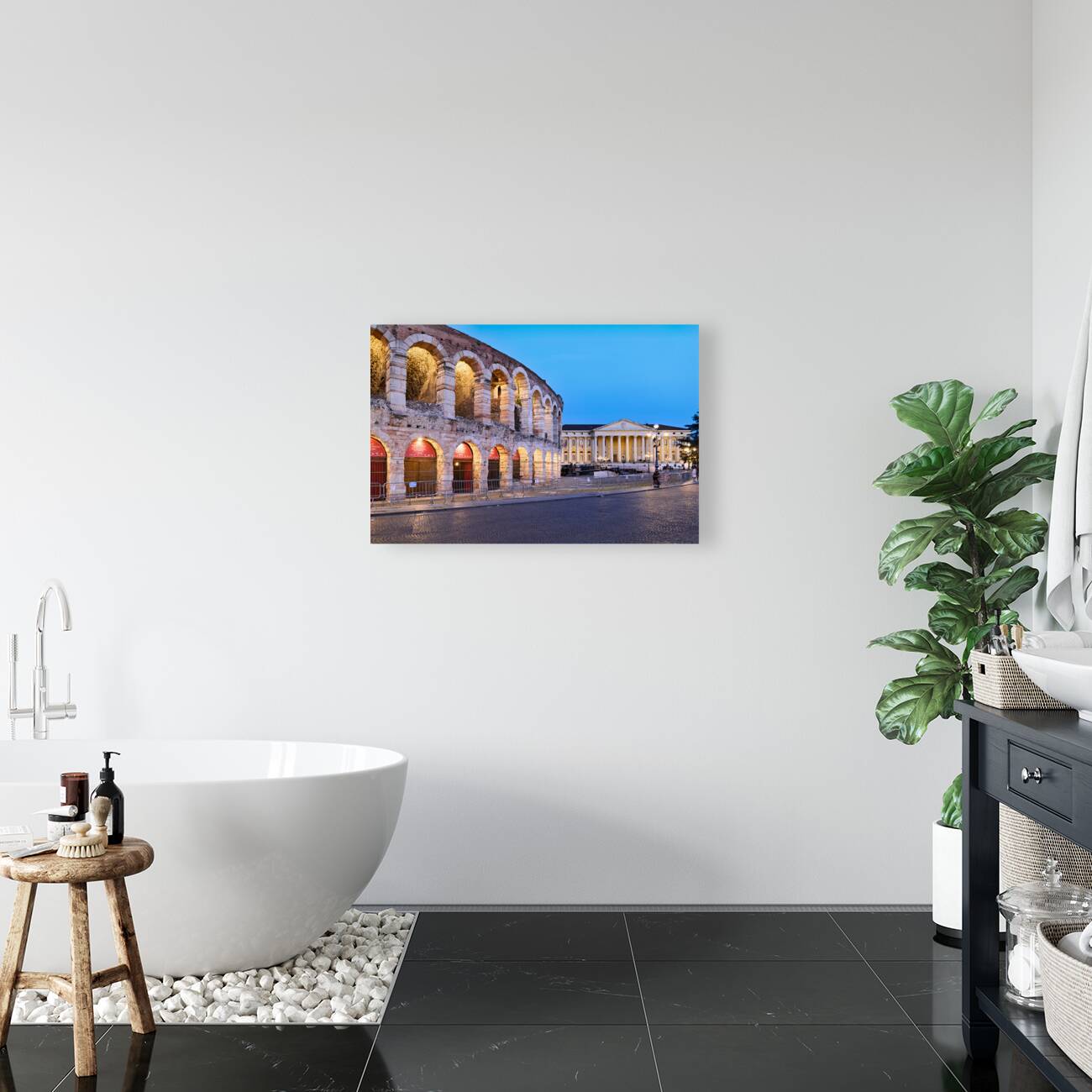 Verona Veneto Italy. The Verona Arena - Roman Amphitheatre and the Town Hall Reproduction