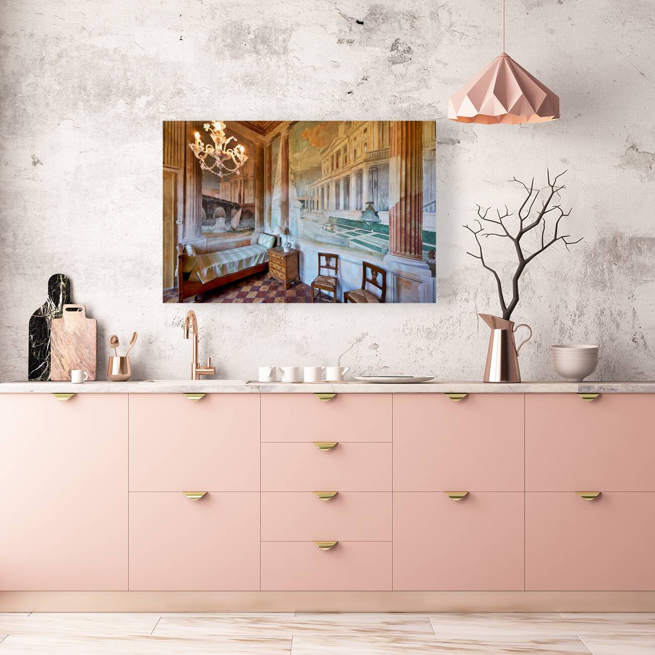 Vicenza Veneto Italy. The interiors of the Villa Valmarana ai Nani frescoed  by Giambattista and Giandomenico Tiepolo Reproduction