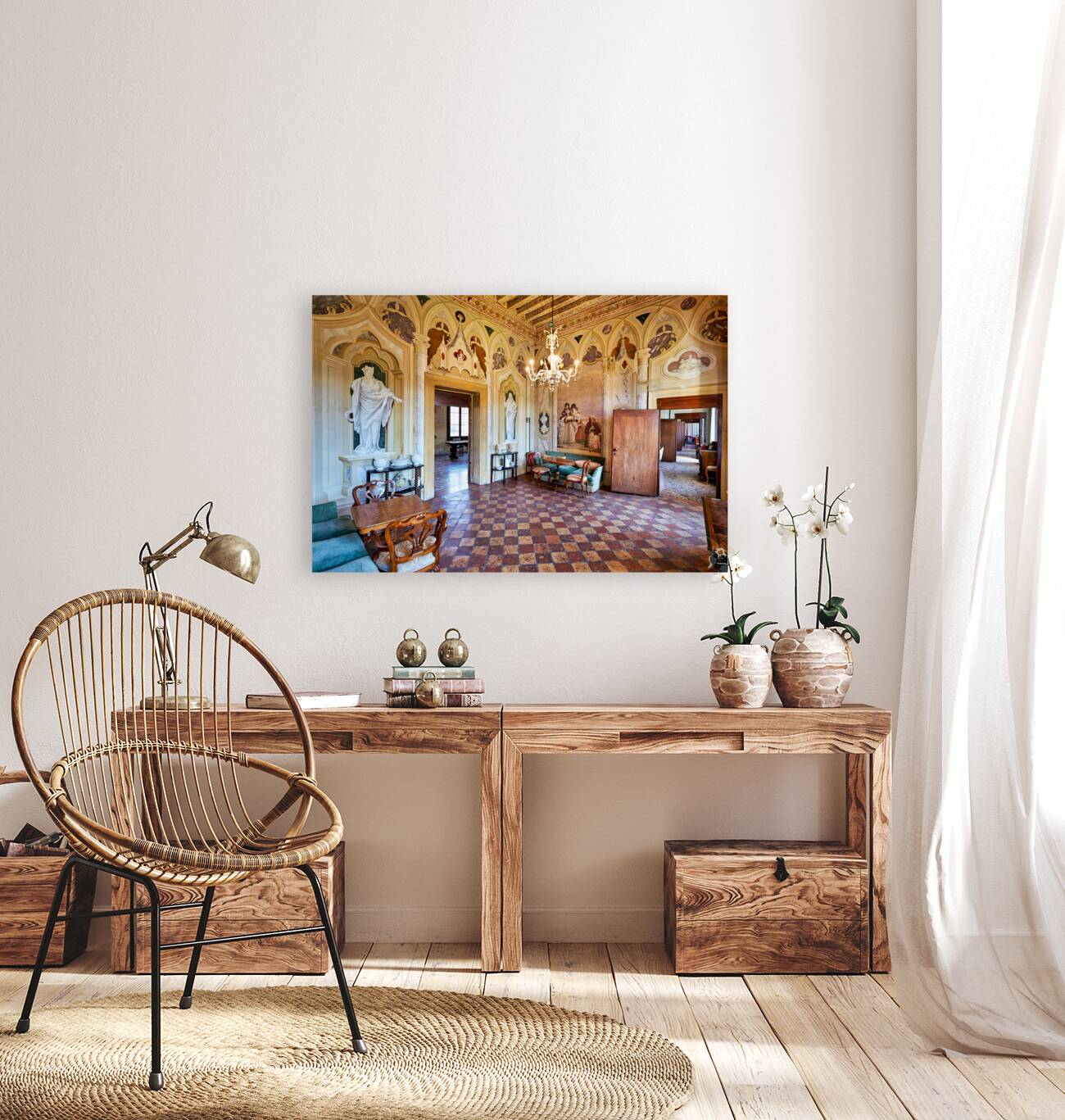 Vicenza Veneto Italy. The interiors of the Villa Valmarana ai Nani frescoed  by Giambattista and Giandomenico Tiepolo Reproduction