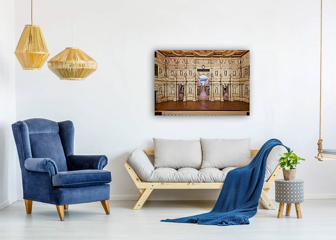 Vicenza Veneto Italy. The interiors of the Teatro Olimpico Olympic Theatre Reproduction