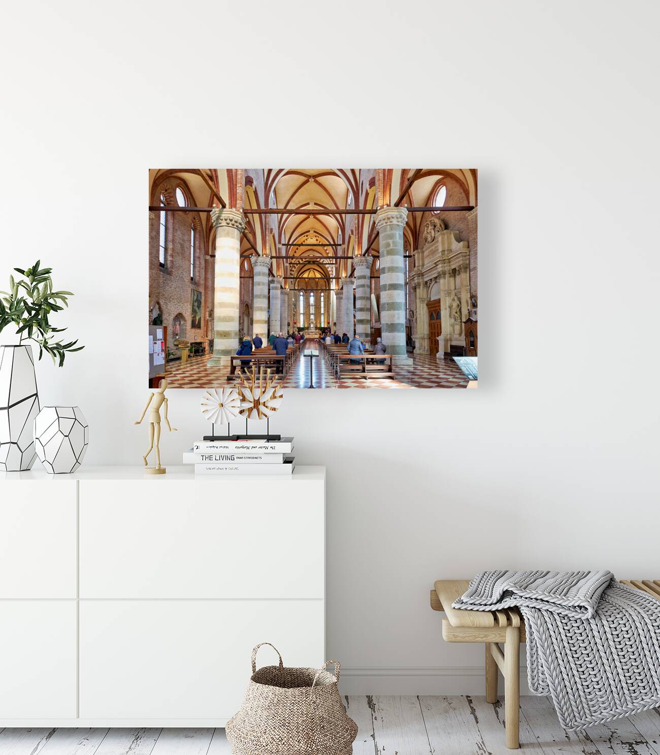 Vicenza Veneto Italy. The interiors of the church of San Lorenzo Reproduction